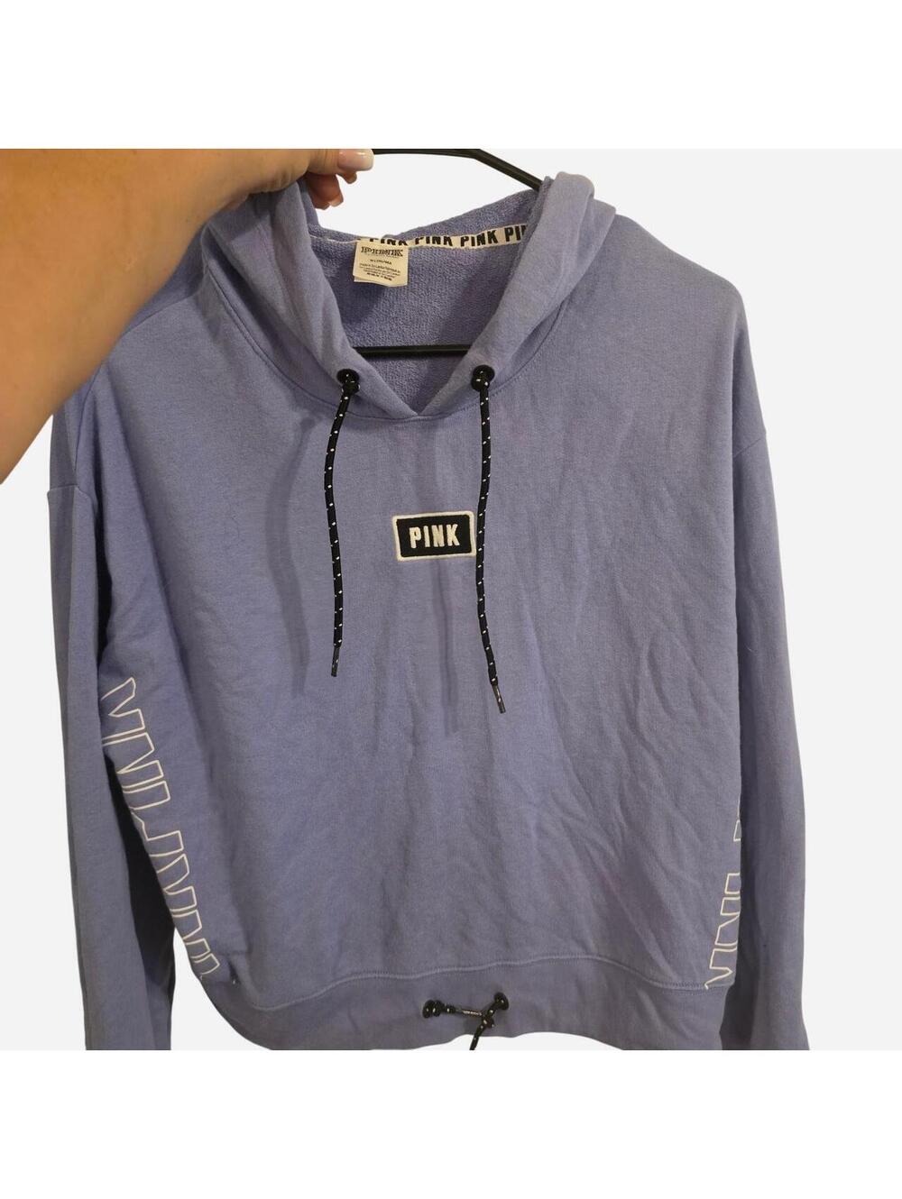 Victoria's Secret PINK purple cropped hoodie size medium #pink #victoriassecret